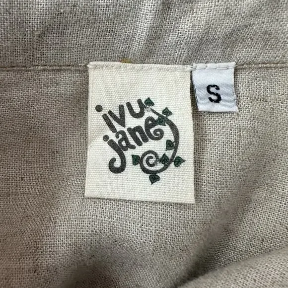 Ivy Jane Jacket Womens Small Beige Linen blend Boxy Utility Safari Light Weight - Picture 5 of 9